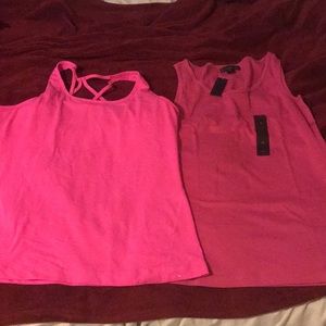 Two pink tanks both are xl